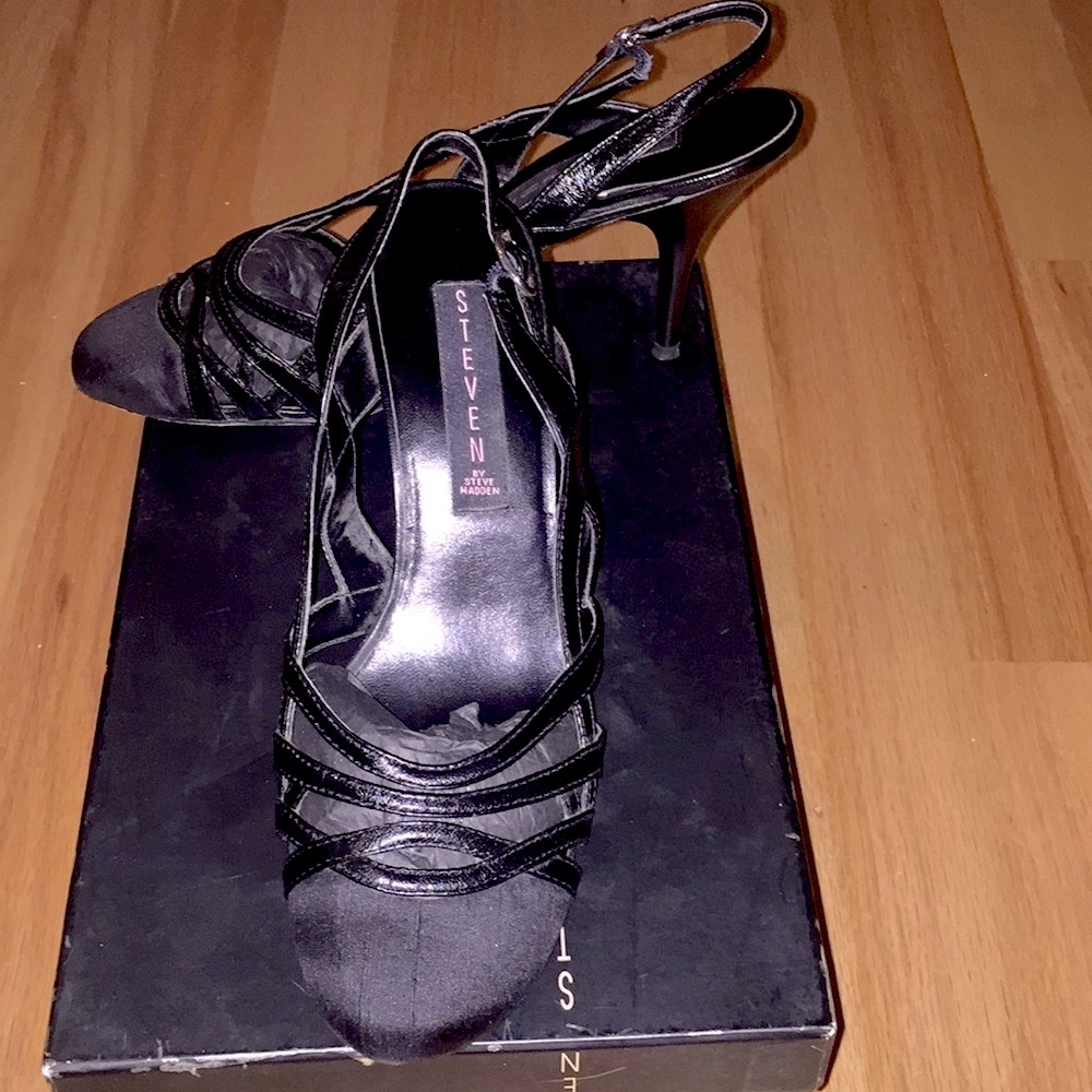 Steven - Elanna Black Fabric Heel